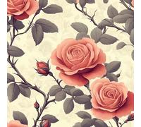 Rosa Fiore Spina Carta da Parati Autoadesiva 0.3x5 m Pianta Floral Pellicola Adesiva per Mobili Impermeabile Carta Adesivo Ispessita Opaco Sticker per Muro Cucina Armadio Cassetto e Scaffali