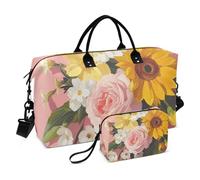 Rosa Fiore Viaggio Tote Bag Carry On Weekend Bag Sport Gym Bag con Cinghia Regolabile per Viaggi di Lavoro Impermeabile Bolsa de Mano para ropa de