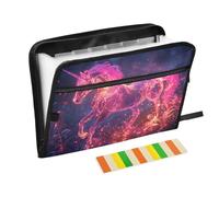 Rosa Fire Horse Espansione Hanging File Cartella 13 Tasche A4 Formato Lettera con Chiusura a Cerniera per Documenti Documenti Organizer carpeta de