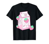 Rosa Fragola Latte 90s Anime Giapponese Cultura Manga Otaku Maglietta