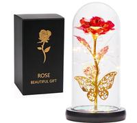Rosa galassia per sempre illuminata, regalo per la mamma, rosa eterna artificiale con farfalla in cupola in acrilico, regalo per nonna, moglie, figlia, per festa della mamma, San Valentino, matrimonio