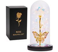 Rosa galassia per sempre illuminata, regalo per la mamma, rosa eterna artificiale con farfalla in cupola in acrilico, regalo per nonna, moglie, figlia, per festa della mamma, San Valentino, matrimonio