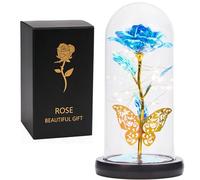 Rosa galassia per sempre illuminata, regalo per la mamma, rosa eterna artificiale con farfalla in cupola in acrilico, regalo per nonna, moglie, figlia, per festa della mamma, San Valentino, matrimonio