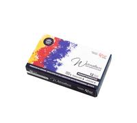 ROSA Gallery Monopigmented - Set di 12 acquerelli professionali da 2,5 ml, kit di colori ad alta resistenza alla luce, per artisti, adulti, custodia in metallo leggero e portatile