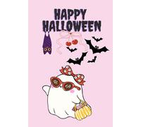 Rosa Geistermädchen Halloween Notizbuch - A5 Format | 100 Leerseiten mit süßem Halloween Design: Kawaii Rosa Halloween Notizbuch | Perfektes Geschenk für die Halloween und Spooky Season