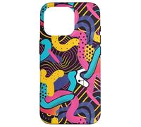 Rosa Giallo Blu Retro 80s 90s Fluid Line Art Pattern Custodia per iPhone 16 Pro