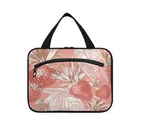 Rosa Golden Strawberry Hanging Borsa da viaggio per articoli da toeletta con gancio, Designer Pieghevole Trucco Borse per Viaggiare Donne Hotel estuche para maquillaje L