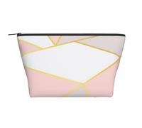 Rosa Grigio geometrico, Borsa da toilette Borsa per trucco Borsa per cosmetici Borsa da toilette da viaggio portatile