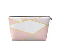 Rosa Grigio geometrico, Borsa da toilette Borsa per trucco Borsa per cosmetici Borsa da toilette da viaggio portatile