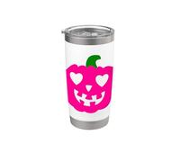 rosa halloween cuore zucca jack-o-lantern sinistro haunt Bicchiere termico in acciaio inox doppia parete