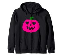 Rosa Halloween Cuore Zucca Jack-o-Lantern Sinistro Haunt Felpa con Cappuccio
