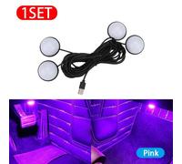 (rosa) Lampada per interni auto con luce LED, decorazione flash, lampada a tre colori per interni auto,