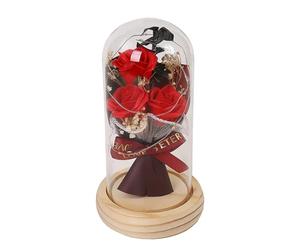 Rosa LED - Rosa | Bellezza e Le Rose della | La bellezza Fatta a Mano e Le Rose di si illuminano nella cupola di | Regali romantici per la decorazione della casa | Pine