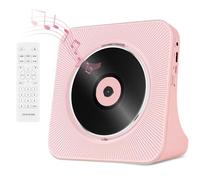 Rosa Lettore CD Bluetooth con Altoparlante HIFI, Lettore CD Musicali con Telecomando, Schermo LED, AUX/USB, Jack per Cuffie, Coperchio Antipolvere，Lettori CDs Stereo