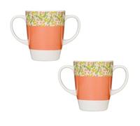Rosa Lifestyle Tazza da caffè con 2 manici color pesca (confezione da 2)