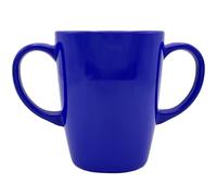 Rosa Lifestyle Tazza in melamina con due manici, leggera, 126 g, capacità 400 ml, aiuto per la mobilità quotidiana per anziani, demenza, tremori, artrite e presa debole (blu)