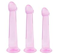 Rosa,M,SHILISHAONV Strumento per massaggio in silicone rosa morbido, liscio e resistente con base a ventosa, elastico, lunghezza 18/20/22 cm