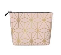 Rosa metallizzato astrale oro, Borsa per cosmetici in lino sintetico Borsa per trucco Borsa da viaggio portatile