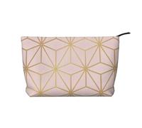 Rosa metallizzato astrale oro, Borsa per cosmetici in velluto a coste Borsa per il trucco Borsa da viaggio portatile