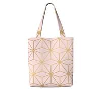 Rosa metallizzato astrale oro,Borse della spesa riutilizzabili, borse per la spesa, borsa a tracolla in tela di grande capacità