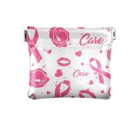 Rosa Modello con Nastri Baci e Fiori Delle Donne In Pelle Portamonete Portafoglio Impermeabile Cosmetici Borse per la Borsa per, Motivo rosa con nastri, baci e fiori, 1 Size, Accessorio da viaggio