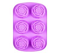 Rosa Mold Silicone, Portatile Rosa Soap Silicone Molds, 9,6 x 6,4 x 1,2 pollici Adorable Easy Release 6-Cavity Ice Block Tray for Cocktail, Juice, Whiskey, Jelly, Chocolate