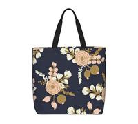 Rosa Motivo Floreale Fiore Disegnato Stampa Moda Con Zip Borsa A Tracolla Borsa Casual Borsa Shopper Per Lavoro Viaggio