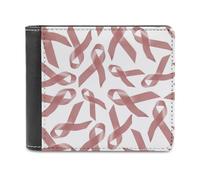 Rosa Nastri Uterino Consapevolezza Del Cancro Degli Uomini Bifold Portafoglio Sottile Cassa Titolare Della Carta Della Borsa In Pelle, Stile:, Taglia unica