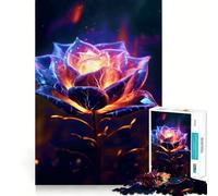 Rosa Neon Fiore Cosmico Puzzle per Adolescenti 1000 Pezzi Gioco Logico Giocattolo Divertimento Interno Bordo Premium Regalo Memorabile (38x26cm)