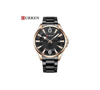 (rosa nera)Orologio da polso da uomo Curren, marchio di lusso, semplice, al quarzo, con cinturino in