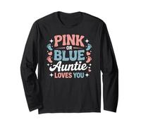 Rosa o Blu Auntie Loves You Baby Shower Maglia a Manica
