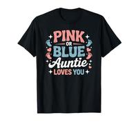 Rosa o Blu Auntie Loves You Baby Shower Maglietta