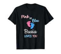 Rosa o Blu Busia Loves You Polonia Nonna Polacca Maglietta