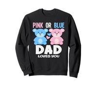 Rosa o Blu Dad Loves You Bear Gender Reveal Party Felpa