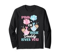 Rosa o Blu Daddy Loves You Gender Reveal Party Maglia a Manica