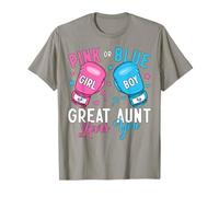 Rosa o Blu Great Aunt Loves You Boxing Gender Reveal Party Maglietta