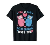 Rosa o Blu Great Grandma Loves You Boxing Gender Reveal Maglietta