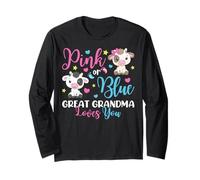 Rosa o Blu Great Grandma Loves You Mucca Baby Sesso Reveal Maglia a Manica