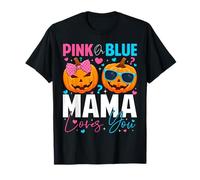 Rosa o Blu Mama Loves You Zucca Halloween Sesso Rivela Maglietta