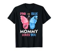 Rosa o blu mamma ama farfalla genere rivelare partito Maglietta