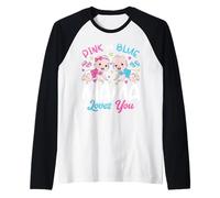 Rosa o Blu Mamma Mamma AMA Te Bambino Sesso rivelatore Custode Maglia con Maniche Raglan