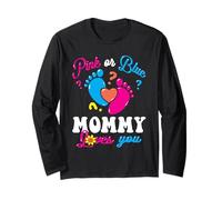 Rosa o Blu Mommy Loves You Baby Gender Reveal Party Mama Maglia a Manica