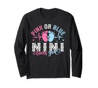 Rosa o Blu Nini Loves You Baby Shower Smiles Maglia a Manica