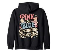Rosa O Blu Nonna Loves You Nero Bambino Sesso Rivela Felpa con Cappuccio