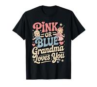 Rosa O Blu Nonna Loves You Nero Bambino Sesso Rivela Maglietta