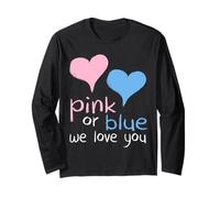 Rosa o Blu We Love You Baby Shower Gender Reveal Party Maglia a Manica