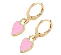 Rosa Orecchini a Perno in Metallo a Cuore per Donna | Design Delicato e Estetico, per Feste e Natale, Gioiello Femminile dal Tocco Romantico