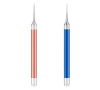 Rosa oro+blu (2pz.) Impermeabile torcia Bacchette per cerume pulitore con luce a LED, luminoso orecchio curette cucchiaio strumento di pulizia, torcia bacchette pulitore cerume