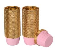 Rosa Oro Cupcake Coppette,100pz Alluminio Lamina Standard Cupcake Fodere #1