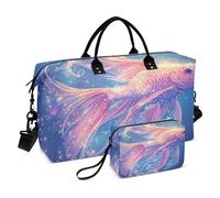 Rosa Oro Incandescente Pesce Duffel Bag Weekender Duffel Bag Sport Tote Gym Bag con Toiletry Bag per Trekking Grande Capacità Bolsa para en Avion